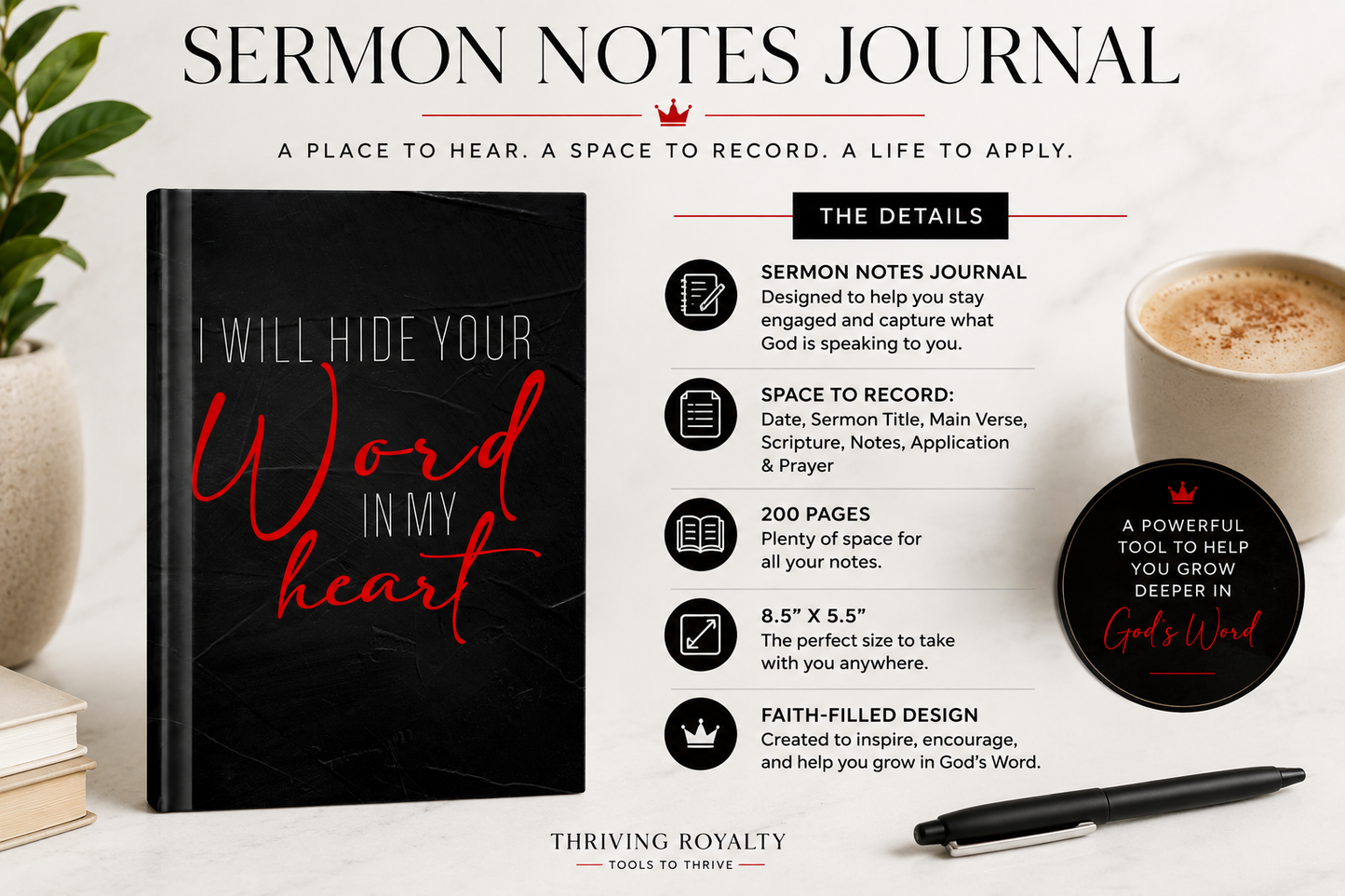 “I Will Hide Your Word In My Heart” - Psalms 119:11 Sermon Notes Journal